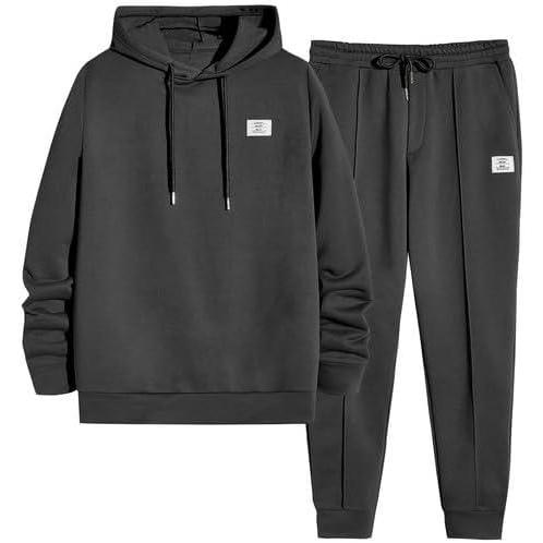 imageJMIERR Mens 2 Piece Outfits Hoodie Sweatshirt Tracksuit ampamp Joggers Sweatpants Sweatsuit SetDark Grey