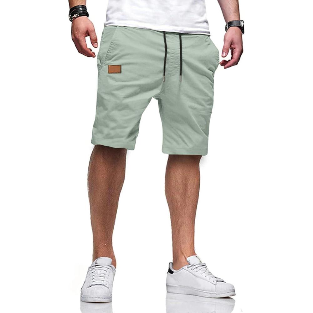 imageJMIERR Mens Casual Shorts  Cotton Drawstring Summer Beach Stretch Twill Chino Golf ShortsS Haze Blue