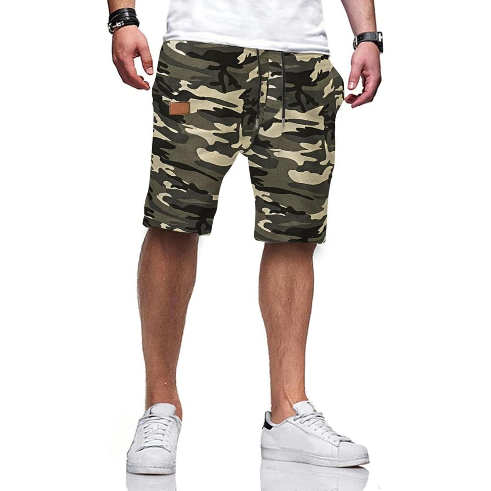 imageJMIERR Mens Casual Shorts Cotton Drawstring Summer Beach Stretch Twill Chino Golf ShortsT Camouflage 3
