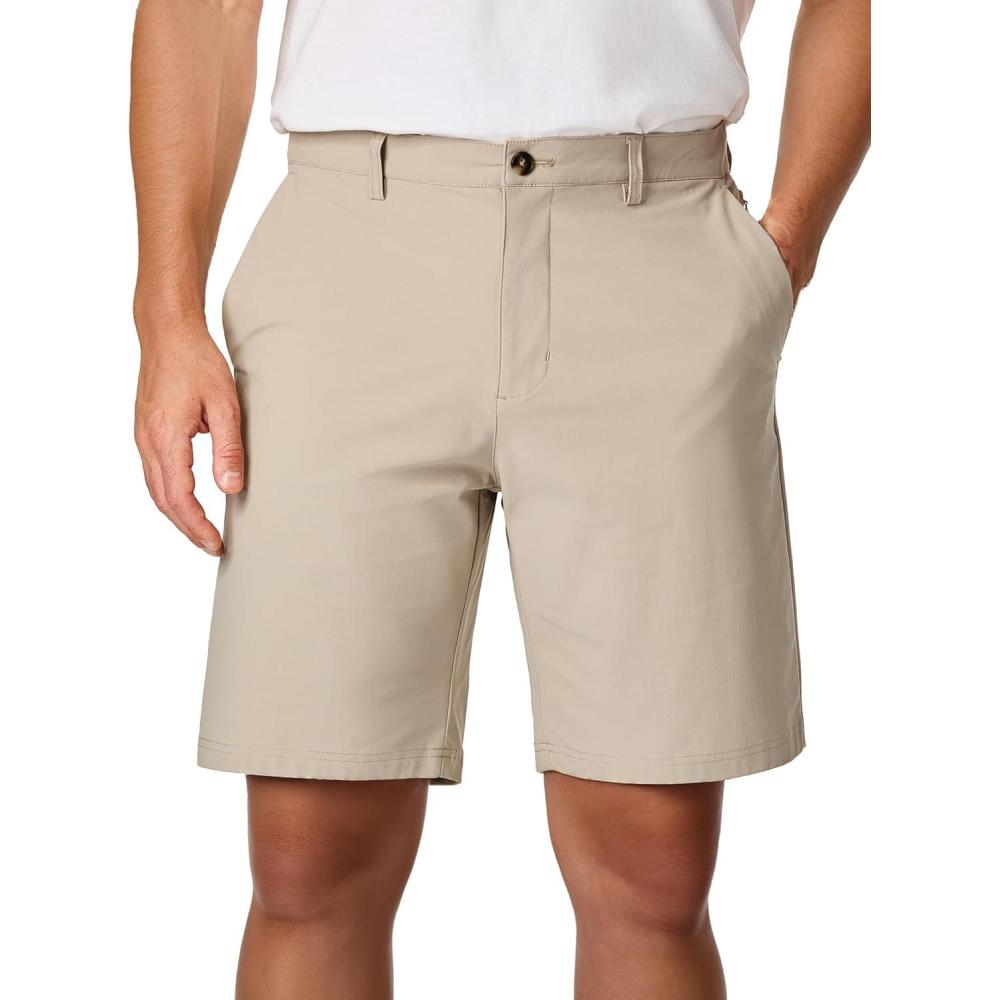 imageJMIERR Mens Chino Shorts Casual Summer 9quot Inch Stretch MoistureWicking Golf Dress Short with Zipper Pocket9 Khaki