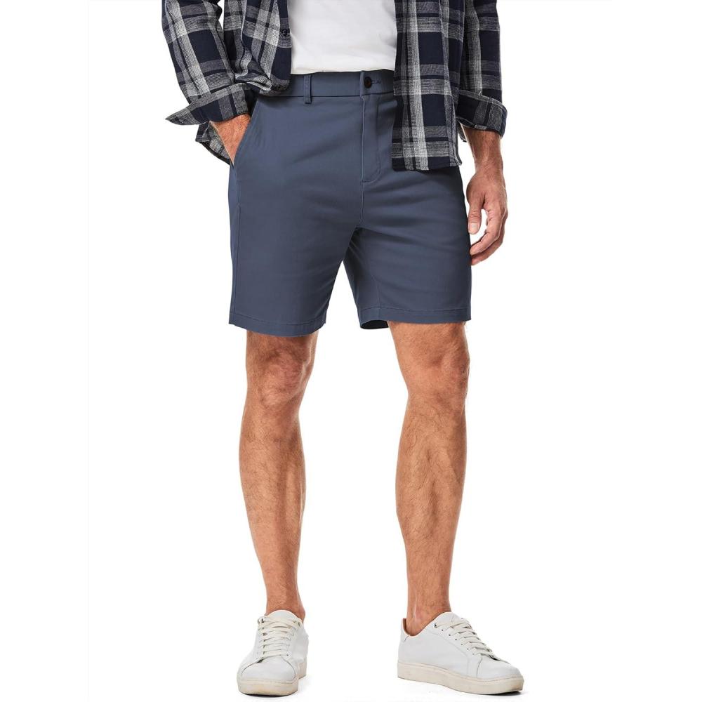 imageJMIERR Mens ClassicFit 7quot Chino Short Summer Stretch Waist Cotton Twill Casual Dress Shorts with Pockets7 Navy Blue