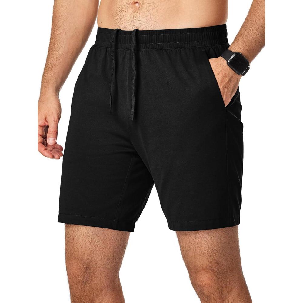 imageJMIERR Mens Running Shorts 7 Inch Lightweight Quick Dry Workout Summer Athletic Gym Shorts with Zipper PocketBlack