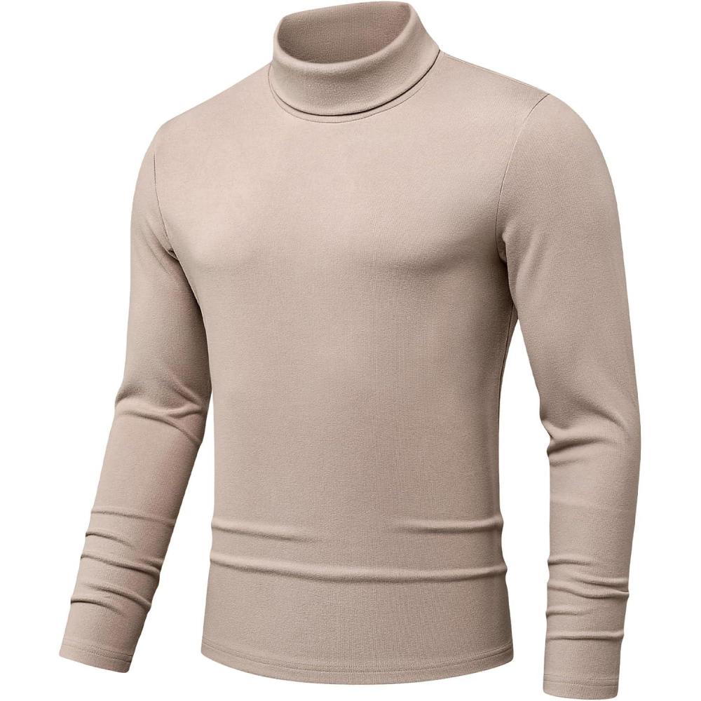 imageJMIERR Mens Thermal Mock Turtleneck Shirts Casual Long Sleeve Lightweight Pullover Sweaters Undershirt Slim Fit TopSmoke Gray