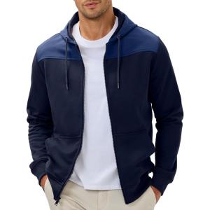 JMIERR Men Hoodie 2025 Zip Up Fall Casual Warm Drawstring Hooded Jacket with Pockets Workout Hiking Sweatshirt(B Blue)