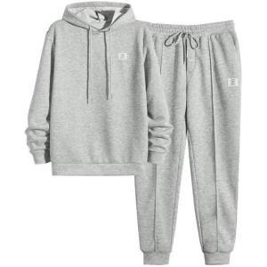 JMIERR Men’s 2 Piece Outfits Hoodie Sweatshirt Tracksuit & Joggers Sweatpants Sweatsuit Set(A Grey)