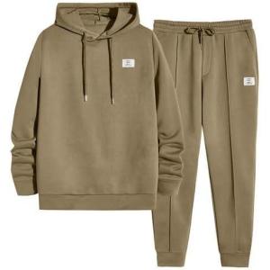 JMIERR Men’s 2 Piece Outfits Hoodie Sweatshirt Tracksuit & Joggers Sweatpants Sweatsuit Set(A Khaki)
