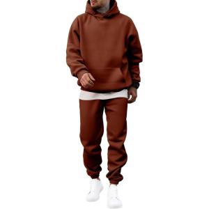 JMIERR Men’s 2 Piece Outfits Hoodie Sweatshirt Tracksuit & Joggers Sweatpants Sweatsuit Set(Caramel)