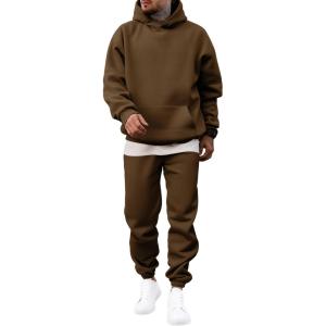 JMIERR Men’s 2 Piece Outfits Hoodie Sweatshirt Tracksuit & Joggers Sweatpants Sweatsuit Set(Coffee)