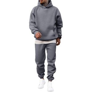JMIERR Men’s 2 Piece Outfits Hoodie Sweatshirt Tracksuit & Joggers Sweatpants Sweatsuit Set(Medium Grey)