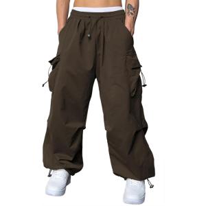 JMIERR Men’s Baggy Cargo Pants Trendy Casual Parachute Pant Loose Fit Harem Joggers with Pockets for Streetwear(A6 Desert Palm)
