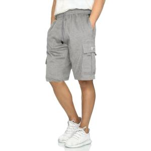 JMIERR Mens Cargo Sweat Shorts – Casual Drawstring Elastic Waist Cotton Athletic Workout Gym Jogger Shorts with 5 Pockets(A Grey 1)