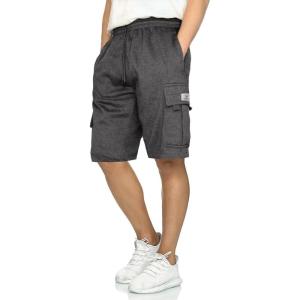 JMIERR Mens Cargo Sweat Shorts – Casual Drawstring Elastic Waist Cotton Athletic Workout Gym Jogger Shorts with 5 Pockets(A Grey 2)