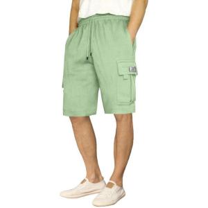 JMIERR Mens Cargo Sweat Shorts – Casual Drawstring Elastic Waist Cotton Athletic Workout Gym Jogger Shorts with 5 Pockets(B Green 2)