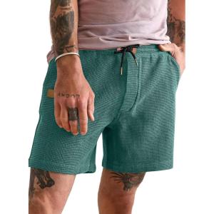 JMIERR Men’s Casual 5″/ 7″ Shorts Waffle Elastic Waist Drawstring Workout Running Jogging Beach Sweat Shorts with Pockets(Blackish Green)