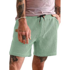 JMIERR Men’s Casual 5″/ 7″ Shorts Waffle Elastic Waist Drawstring Workout Running Jogging Beach Sweat Shorts with Pockets(Grass Green)