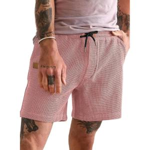 JMIERR Men’s Casual 5″/ 7″ Shorts Waffle Elastic Waist Drawstring Workout Running Jogging Beach Sweat Shorts with Pockets(Rose Pink)