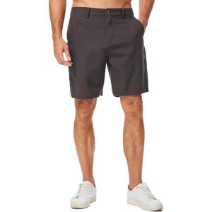 JMIERR Mens Casual 8″ Cotton Linen Shorts – Button Waist Summer Beach Shorts with Pockets(Dark Grey)