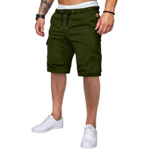 JMIERR Mens Casual Cargo Shorts – Cotton Drawstring Stretch Summer Beach Shorts Twill Chino Short with 6 Pockets(A Green)