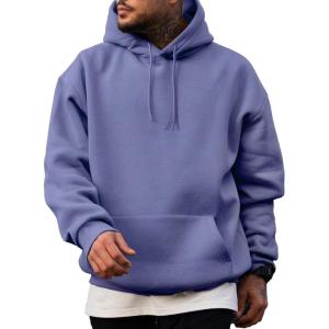 JMIERR Mens Casual Cotton Hooded Collar Drawstring Hoodies Pullover Sweatshirts Casual Long Sleeve Shirts(Lilac)