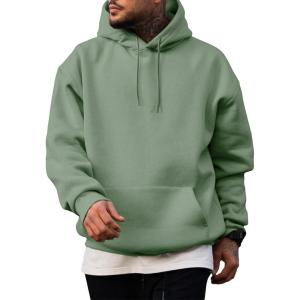 JMIERR Mens Casual Cotton Hooded Collar Drawstring Hoodies Pullover Sweatshirts Casual Long Sleeve Shirts(Mist Green)