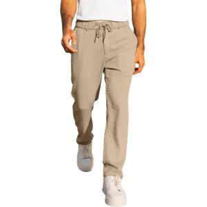 JMIERR Men’s Casual Drawstring Pants Elastic Waist Lightweight Pant Summer Beach Trouser with Pockets(Smoke Gray)