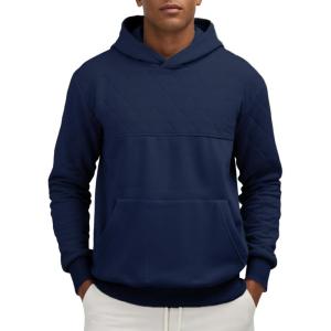 JMIERR Mens Casual Hooded Collar Fleece Hoodies Pullover Sweatshirts Warm Long Sleeve Shirts(Blue)