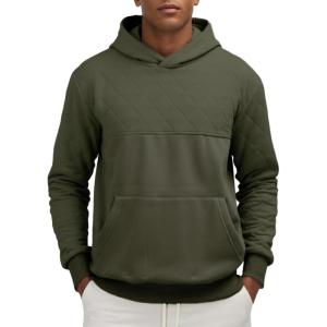 JMIERR Mens Casual Hooded Collar Fleece Hoodies Pullover Sweatshirts Warm Long Sleeve Shirts(Green)