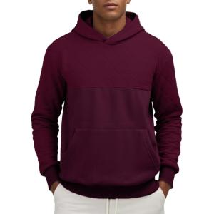 JMIERR Mens Casual Hooded Collar Fleece Hoodies Pullover Sweatshirts Warm Long Sleeve Shirts(Red)