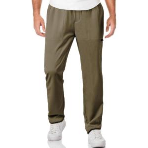 JMIERR Mens Casual Lightweight Pants Stretch Elastic Waist Drawstring Jogging Sweatpants Pants(Jungle Green)