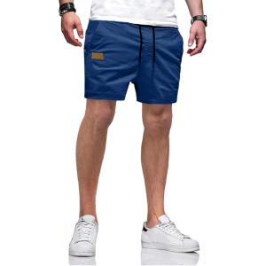 JMIERR Mens Casual Shorts – Cotton Drawstring Summer Beach Stretch Twill Chino Golf Shorts with Pockets(A2 Blue2)