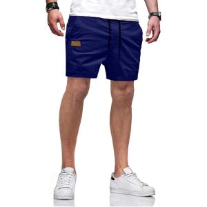 JMIERR Mens Casual Shorts – Cotton Drawstring Summer Beach Stretch Twill Chino Golf Shorts with Pockets(A2 Blue3)