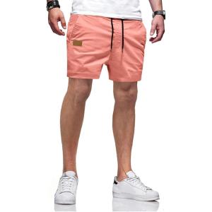 JMIERR Mens Casual Shorts – Cotton Drawstring Summer Beach Stretch Twill Chino Golf Shorts with Pockets(A4 Pink)