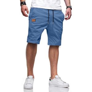 JMIERR Mens Casual Shorts – Cotton Drawstring Summer Beach Stretch Twill Chino Golf Shorts(S Deep Sky Blue)