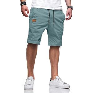 JMIERR Mens Casual Shorts – Cotton Drawstring Summer Beach Stretch Twill Chino Golf Shorts(S Teal)