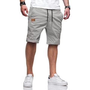 JMIERR Mens Casual Shorts – Cotton Drawstring Summer Beach Stretch Twill Chino Golf Shorts(S1 Grey)