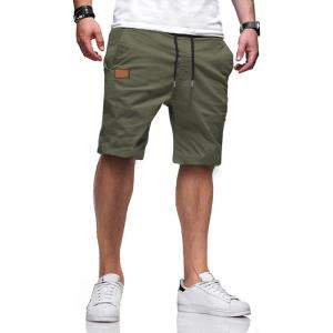 JMIERR Mens Casual Shorts – Cotton Drawstring Summer Beach Stretch Twill Chino Golf Shorts(S1 Grey Green)