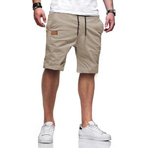 JMIERR Mens Casual Shorts – Cotton Drawstring Summer Beach Stretch Twill Chino Golf Shorts(S2 Brown 2)