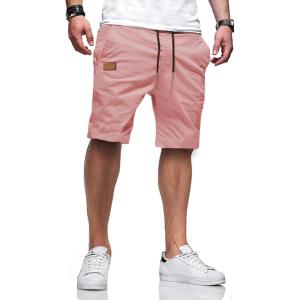 JMIERR Mens Casual Shorts – Cotton Drawstring Summer Beach Stretch Twill Chino Golf Shorts(S4 Pink)