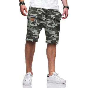 JMIERR Mens Casual Shorts – Cotton Drawstring Summer Beach Stretch Twill Chino Golf Shorts(T Camouflage 1)