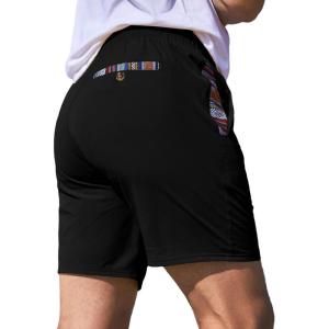 JMIERR Men’s Casual Shorts 5″/ 7″ Drawstring Summer Quick Dry Beach Stretch Waist Athletic Gym Short(5″ A1-black)