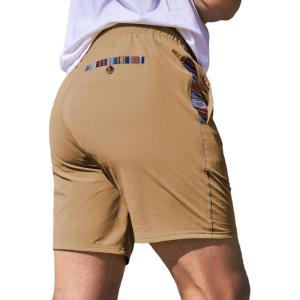 JMIERR Men’s Casual Shorts 5″/ 7″ Drawstring Summer Quick Dry Beach Stretch Waist Athletic Gym Short(5″ B-khaki)