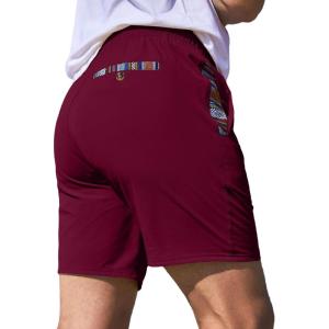 JMIERR Men’s Casual Shorts 5″/ 7″ Drawstring Summer Quick Dry Beach Stretch Waist Athletic Gym Short(5″ Burgundy)