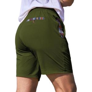 JMIERR Men’s Casual Shorts 5″/ 7″ Drawstring Summer Quick Dry Beach Stretch Waist Athletic Gym Short(5″ C-army Green)