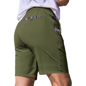 JMIERR Men’s Casual Shorts 5″/ 7″ Drawstring Summer Quick Dry Beach Stretch Waist Athletic Gym Short(7″ E-army Green)
