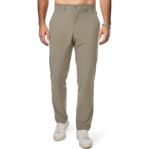 JMIERR Mens Chino Pants Casual Stretch Golf Pants Waist Tapered Trousers Lightweight Comfy Pants with Zipper Pockets(Coffee)