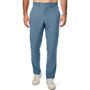 JMIERR Mens Chino Pants Casual Stretch Golf Pants Waist Tapered Trousers Lightweight Comfy Pants with Zipper Pockets(Dark Blue)