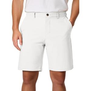 JMIERR Men’s Chino Shorts Casual Summer 9″ Inch Stretch Moisture-Wicking Golf Dress Short with Zipper Pocket(9″ White)
