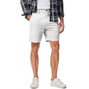 JMIERR Men’s Classic-Fit 7″ Chino Short Summer Stretch Waist Cotton Twill Casual Dress Shorts with Pockets(7″ B White)