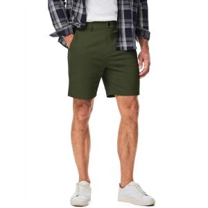 JMIERR Men’s Classic-Fit 7″ Chino Short Summer Stretch Waist Cotton Twill Casual Dress Shorts with Pockets(7″ Dark Green)