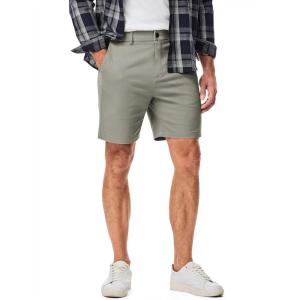 JMIERR Men’s Classic-Fit 7″ Chino Short Summer Stretch Waist Cotton Twill Casual Dress Shorts with Pockets(7″ Light Grey)